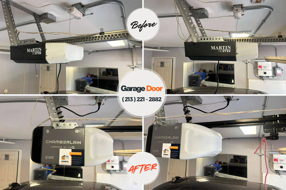 Before and after: garage door repair St. Paul Park, MN